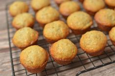 several muffins cooling on a wire rack