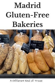 there are many different kinds of breads on display