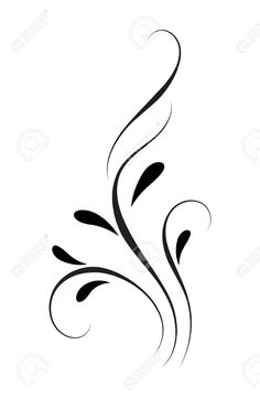 an abstract black and white flower design on a white background stock photo - 95978