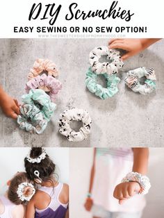 the instructions for how to make hair scrunches