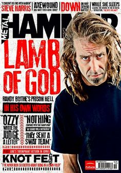 a man with long hair is on the cover of a magazine called lamb of god