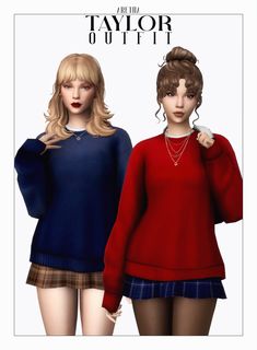 two young women in sweaters and shorts are standing next to each other