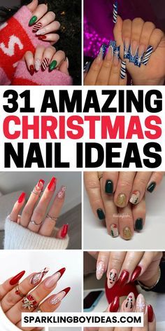 Christmas Nail Designs Square Nails, Blingy Christmas Nail Designs, Acrylic Nails Ideas For Christmas, Christmas Inspired Nails Acrylic, Christmas Nail Inspo 2024, Squared Christmas Nails, A Christmas Story Nails, Christmas Nail Ideas Square, Harry Potter Christmas Nails