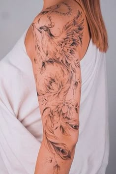 Tattoo ideas Tattoo ideas female Tattoo designs Tattoo ideas for men Tattoo sketches Flower Phoenix Tattoo, Men Tattoo Sketches, Feniks Tattoo, Fine Line Tattoo Designs, Phoenix Tattoo Sleeve, Female Tattoo Designs, Line Tattoo Designs, Feminine Thigh Tattoos