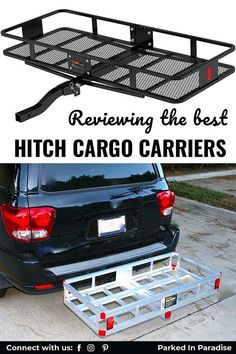 the hitch cargo carrier is being used for cars