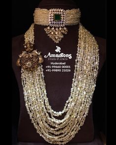 Neck Pics, Amarsons Jewellery, Pearls Mala, Uncut Jewellery, Simple Jewellery, Bridal Jewelery