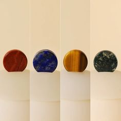 four different types of rocks sitting on top of each other