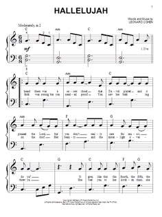 sheet music with the words halejuah on it