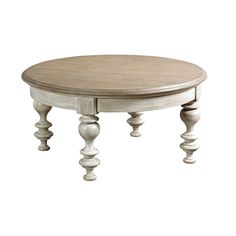 a round table with two legs and a wooden top