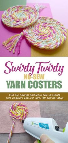 yarn is being used to make an easy craft project