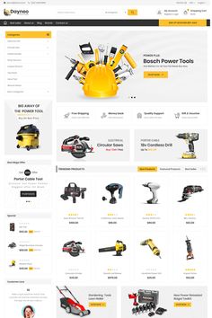 the website design for power tools