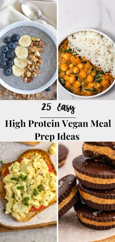 High Protein Vegan Meal Prep Ideas Lunch Meal Prep Ideas Vegetarian, Plant Based Protein Dinner, Easy Meal Prep Whole Foods, Plant Based Macro Meals, High Protein Vegetarian Meal Prep Ideas, Vegan Meals Prep, Protein Packed Plant Based Meals, Vegan Dinner Meal Prep For The Week