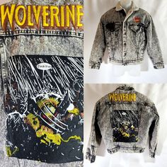 Wolverine 90's Jacket Sam Keith Marvel Tee Vintage Mega Print X-Men Cable 90s Jacket, Levis Jacket, Levis Men, Vintage Tees, Vintage Colors, Mens Jackets, Jackets & Coats, Man Shop, Marvel