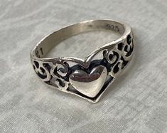 Filigree Ring, Statement Art Ring, Sterling Silver Heart Ring, Boho Band Ring, Handmade Art Ring, Special Jewelry Gift, Filigree Art Jewelry - Etsy Ring Band Designs, Silver Ring Band, Art Ring, Silver Heart Ring, Accessories Silver, Dope Jewelry, Funky Jewelry, Jewelry Lookbook, Hippie Jewelry