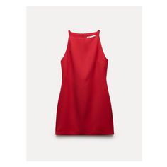 ZARA WOMAN COLLECTIONShort halter dress. Pronounced tonal topstitching detail. Back hidden in-seam zip closure. Jeans Blazer, Halter Dress Short, Zara Mini Dress, Red Christmas Dress, Sleeveless Short Dress, Fall Capsule Wardrobe, Zara Dress, Zara Woman, Sleeveless Mini Dress