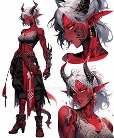 Monster Concept Art Female, Succubus Character Design, Tiefling Girl, Oni Female, Succubus Design, Demon Female Oc, Dnd World, Female Oni, Oni Woman