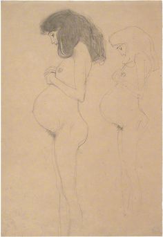 two nude women standing next to each other