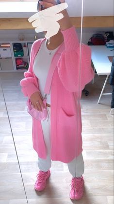 Zara Drip Outfit, Outfit Zara Drip, Pink Cardigan Outfit, Long Sweater Outfits, Fashion Work Outfit, Cute Sleepwear