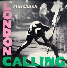 an advertisement for london callings featuring a man holding a guitar in his right hand