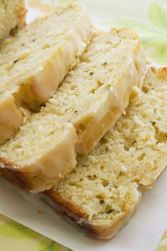 two slices of banana bread on a plate