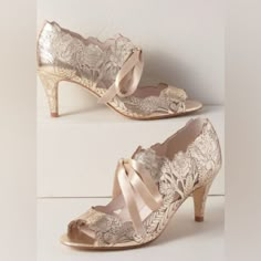 Stunning Shoe, Perfect For A Wedding Or Special Event Please Note Condition And Wear As Outlined In Photos! Worn Once! Size 38 Outdoor Wedding Shoes, Cowgirl Boots Wedding, Wedding Shoe Ideas, Elegant Wedding Shoes, Brides Shoes, Gold Wedding Shoes, Fun Wedding Shoes, Country Shoes, Bridal Boots