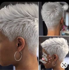 Wedding Dresses For Short Hair Pixie Cuts, Short Spiky Grey Hair, Super Short Pixie White Hair, 2023 Short Pixie Hair Trends, Super Short Pixie Hairstyles, Super Short Thick Hair, Punky Pixie Haircut, Funky Pixie Hairstyles, Short Mohawk For Women