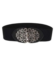 Ella & Elly Black & Silvertone Ornate Buckle Belt | Best Price and Reviews | Zulily Unique Headband, Spring Accessories, Wide Headband, Buckle Belt, Personalized Accessories, Glasses Accessories, Holiday Fashion, A Dress, Waist Belt