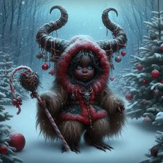 A sneak peek of my Krampus baby art - check it out: https://www.zazzle.com/collections/christmas_krampus-119359744798770651?rf=238317109712682003  #krampus #krampusnacht #baby #gothmas #aiart #ai #zazzle  #artoftheday #art #christmas #holiday #snow #furry #horns #feet