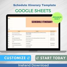 a computer screen with google sheets on it and the text, schedule library templates