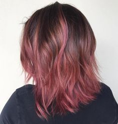 Brown To Pink Ombre, Medium Ombre Hair, Dusty Rose Hair, Dusty Pink Hair, Pink Hair Highlights, Brown Ombre Hair Color, Pink Ombre Hair, Pink Blonde Hair, Medium Hair Color