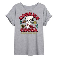 a t - shirt that says cooking cocoa and has a cartoon character on the front