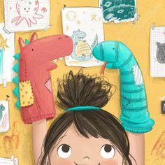 Lucy Fleming — The Bright Agency Sewing Socks, Colourful Illustration, الفن الرقمي, Illustration Art Kids, Sock Puppets, Picture Books Illustration, Book Illustration Art, Simple Illustration, Art And Illustration