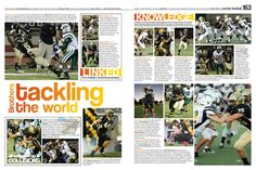 an article in the news about tackling at the world football game, with photos of players