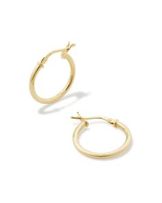 Giana 40mm Hoop Earrings in 14k Yellow Gold | Kendra Scott $595 Real Gold Hoop Earrings, Small Gold Hoop Earrings, Yellow Gold Pendants, Gold Hoops, Gold Pendant Necklace, Gold Hoop, Gold Hoop Earrings, Kendra Scott, White Diamond