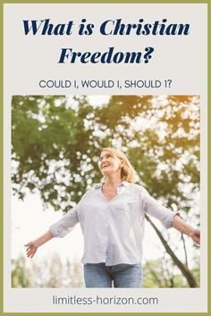 a woman with her arms spread out and the words, what is christian freedom?