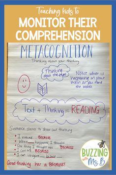 a poster with writing on it that says, teaching tips to monitor their comprehension metacognition