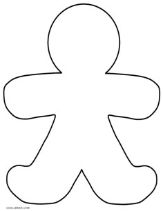 an outline of a gingerbread cookie on a white background with the shape cut out