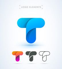 the letter t is made up of overlapping shapes