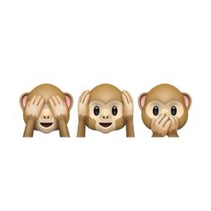 three monkeys with their hands on their faces