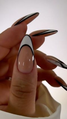 Black And White Nail, White Nail, Dope Nails, Best Acrylic Nails