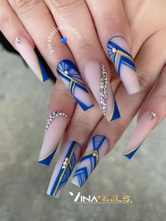 Linework Design, Bedazzled Nails, Tiffany Nails, Gel Paint, Graduation Nails, Fancy Nails Designs, Nail Designs Valentines, Nail Design Inspiration, Lines On Nails