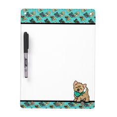 a cute little dog with a bow on its collar dry eraser board for kids