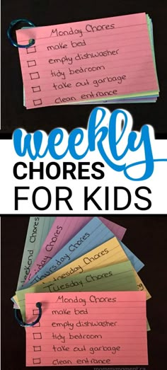 These Weekly Chores for Kids are a great way to lay out what is expected of your child while focusing on different chores throughout the week. Weekly Chores For Kids, Kid Chores, Family Chores, Kids Routine, Chore Cards, Weekly Chores, Kids Help, Parenting Knowledge, Kids Schedule