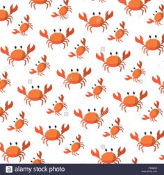 an orange crab pattern on white background