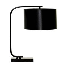 a black lamp on a white background