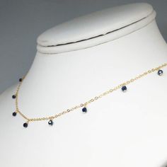 Natural Blue Sapphire Dainty Choker Necklace Sapphire Necklace Simple Stone, Blue Delicate Chain Necklace, Minimalist Blue Choker Necklace, Blue Dainty Chain Necklace With Delicate Chain, Dainty Blue Chain Necklace With Delicate Chain, Blue Dainty Chain Necklace, Dainty Blue Delicate Chain Necklace, Dainty Blue Chain Necklace With Adjustable Chain, Blue Dainty Choker Necklace