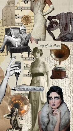 a collage of women in vintage fashion