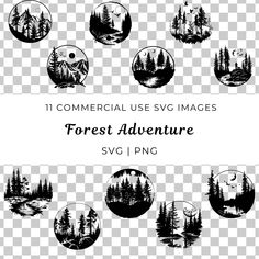 the forest adventure svg files are available for commercial use