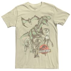 a t - shirt with an image of dinosaurs on it