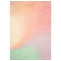 an abstract painting with pastel colors on the bottom and green, pink, orange, yellow